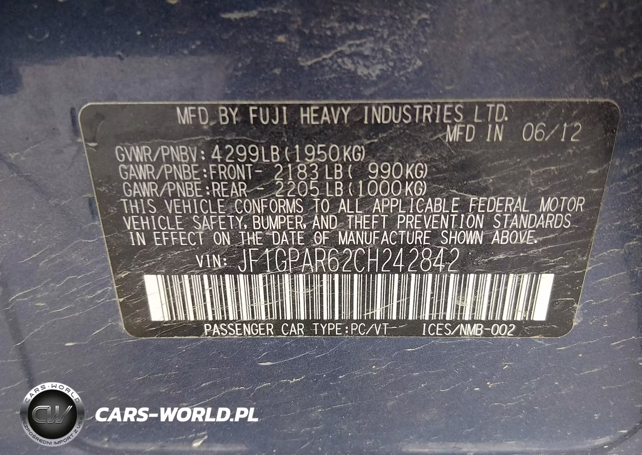 2012 Subaru Impreza 2.0I Sport Limited VIN:JF1GPAR62CH242842 - 9