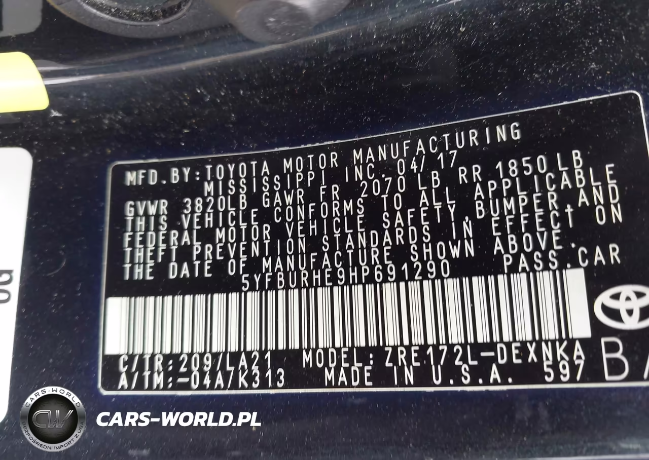 2017 Toyota Corolla Xle VIN:5YFBURHE9HP691290 - 9