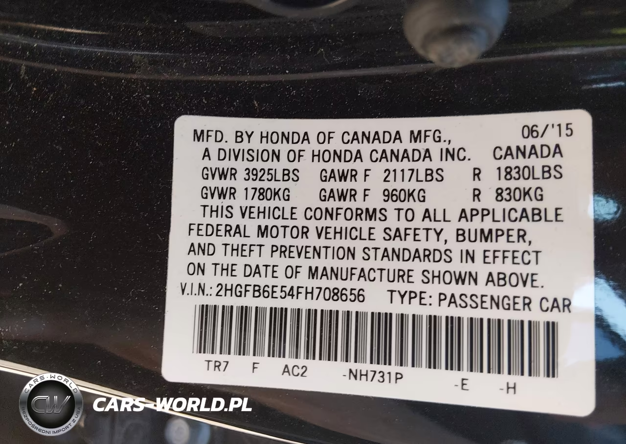 2015 Honda Civic Si VIN:2HGFB6E54FH708656 - 9