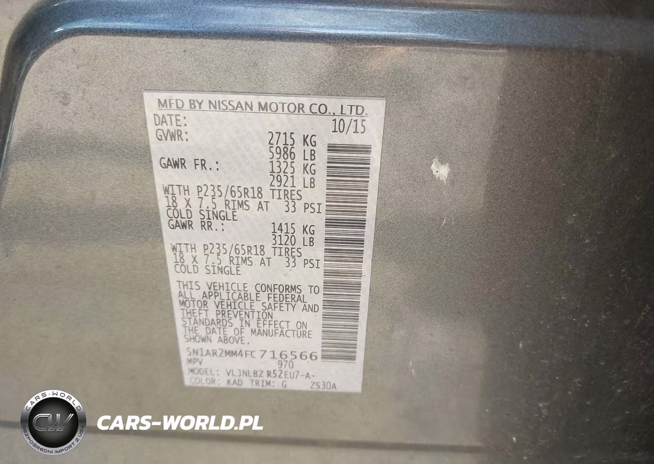 2015 Nissan Pathfinder S VIN:5N1AR2MM4FC716566 - 9