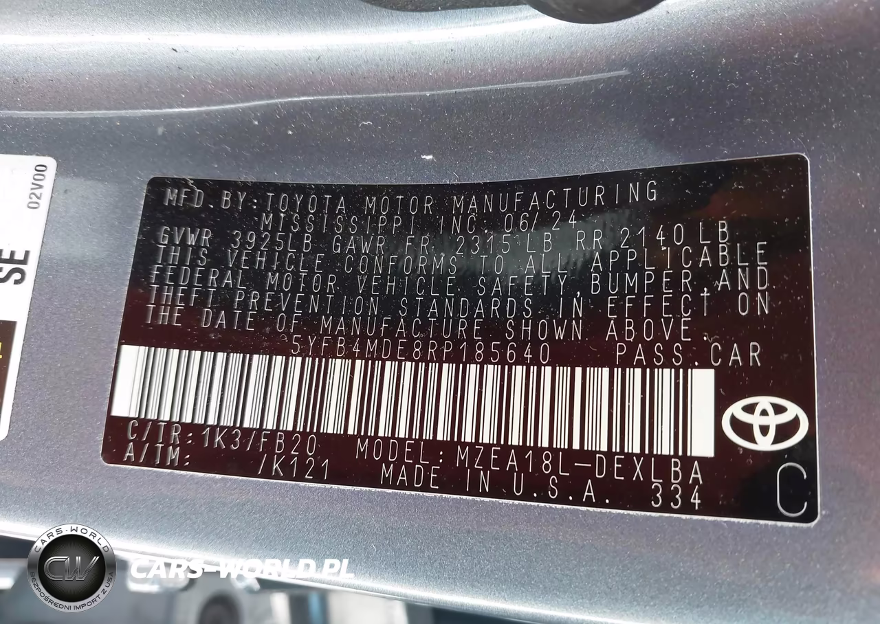 2024 Toyota Corolla Le VIN:5YFB4MDE8RP185640 - 9