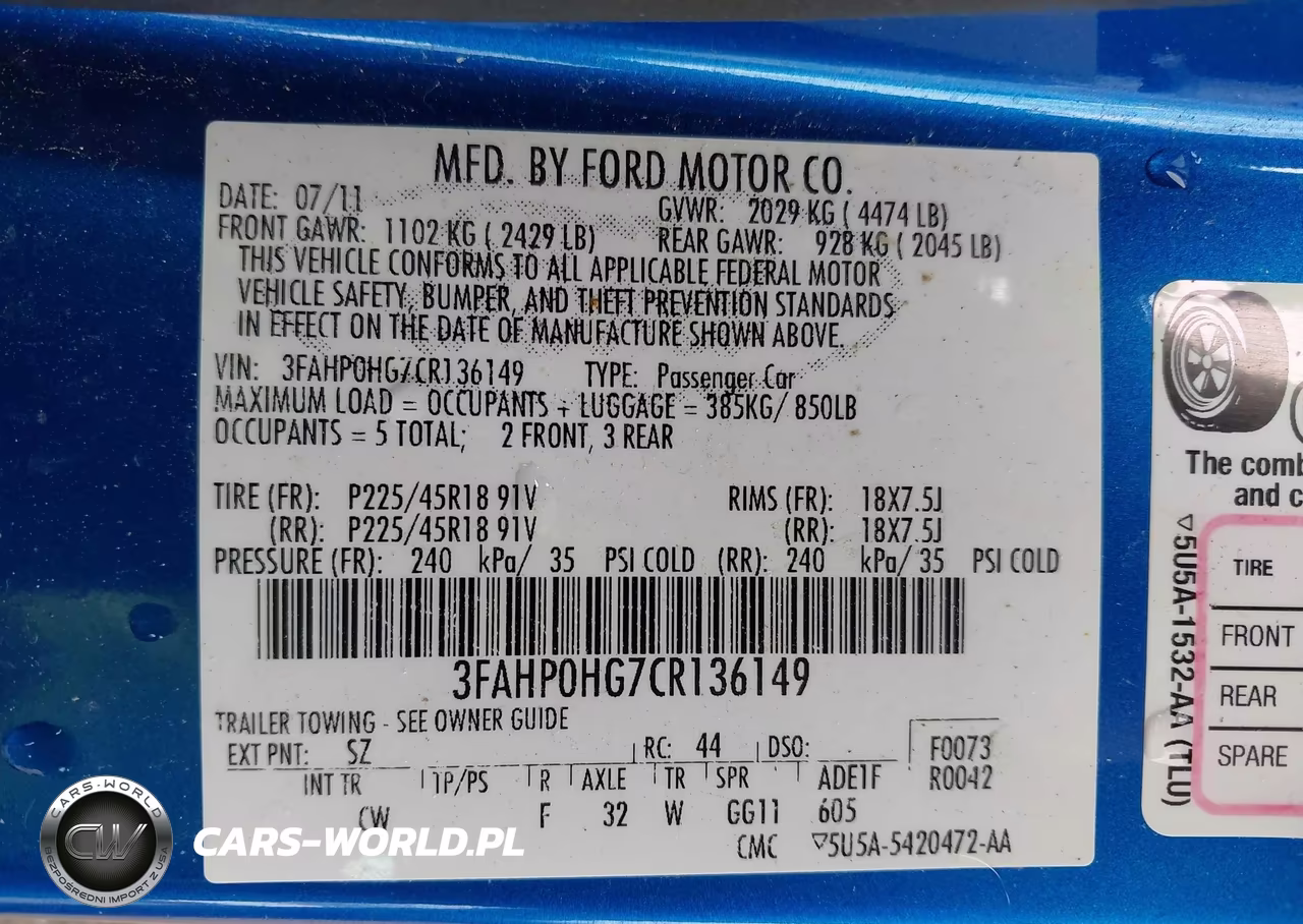 2012 Ford Fusion Se VIN:3FAHP0HG7CR136149 - 9