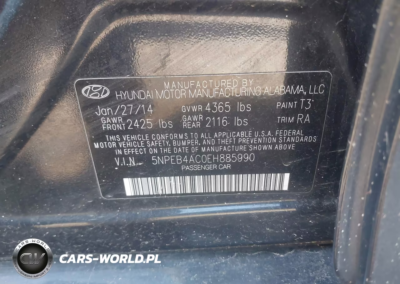 2014 Hyundai Sonata Gls VIN:5NPEB4AC0EH885990 - 9