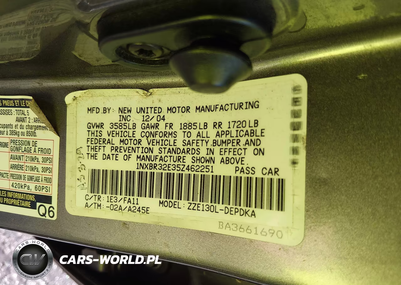 2005 Toyota Corolla Ce VIN:1NXBR32E35Z462251 - 9
