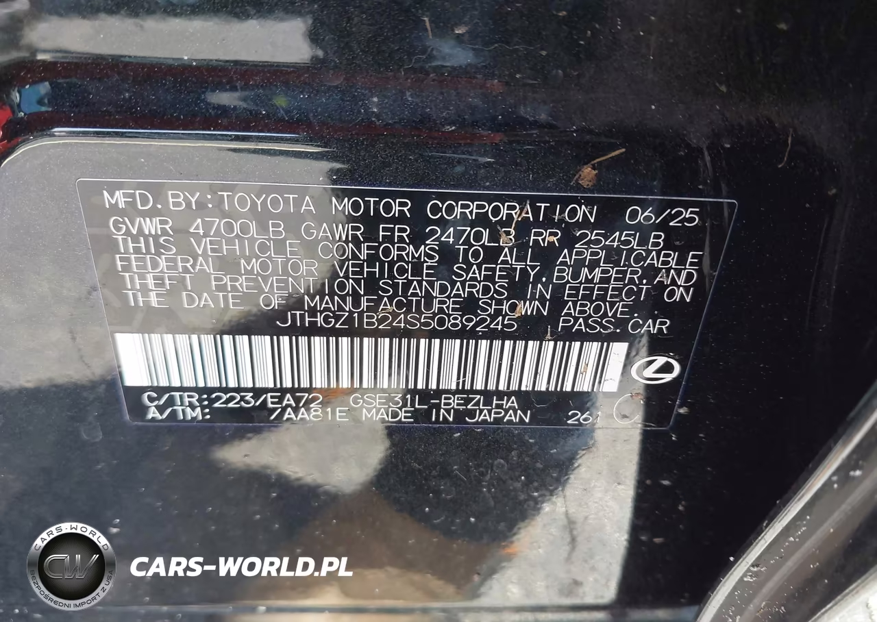 2025 Lexus Is 350 F Sport VIN:JTHGZ1B24S5089245 - 9