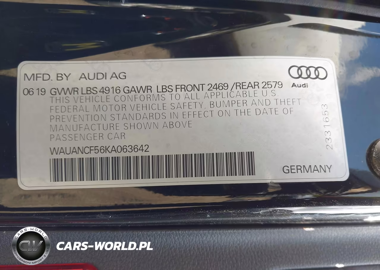 2019 Audi A5 45 Premium VIN:WAUANCF56KA063642 - 9