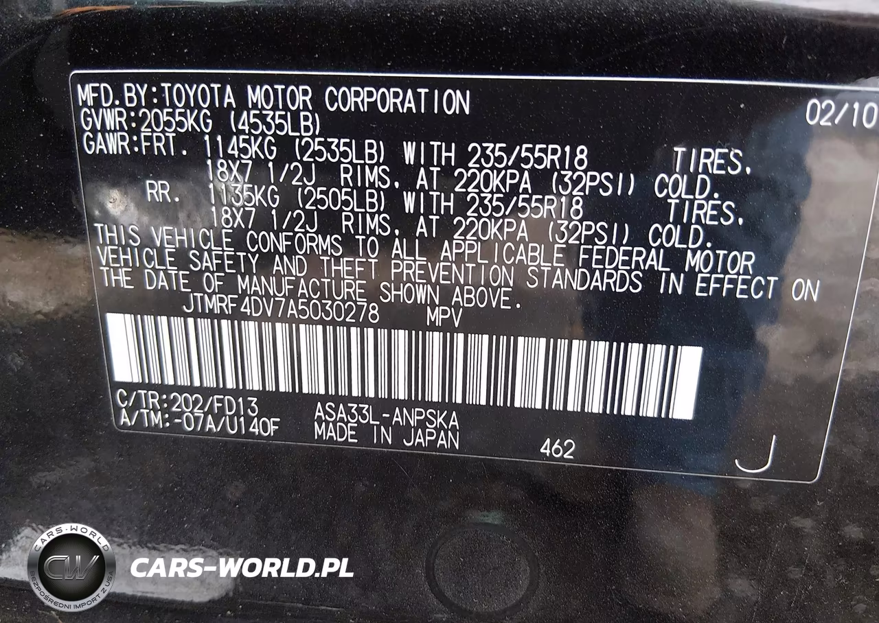 2010 Toyota Rav4 Sport VIN:JTMRF4DV7A5030278 - 9
