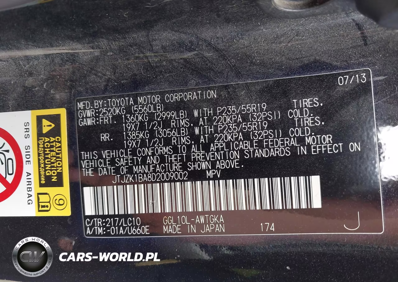 2013 Lexus Rx 350 VIN:JTJZK1BA8D2009002 - 9