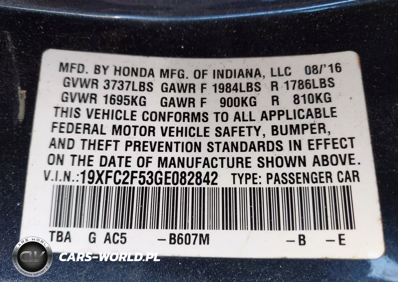 2016 Honda Civic Lx VIN:19XFC2F53GE082842 - 9