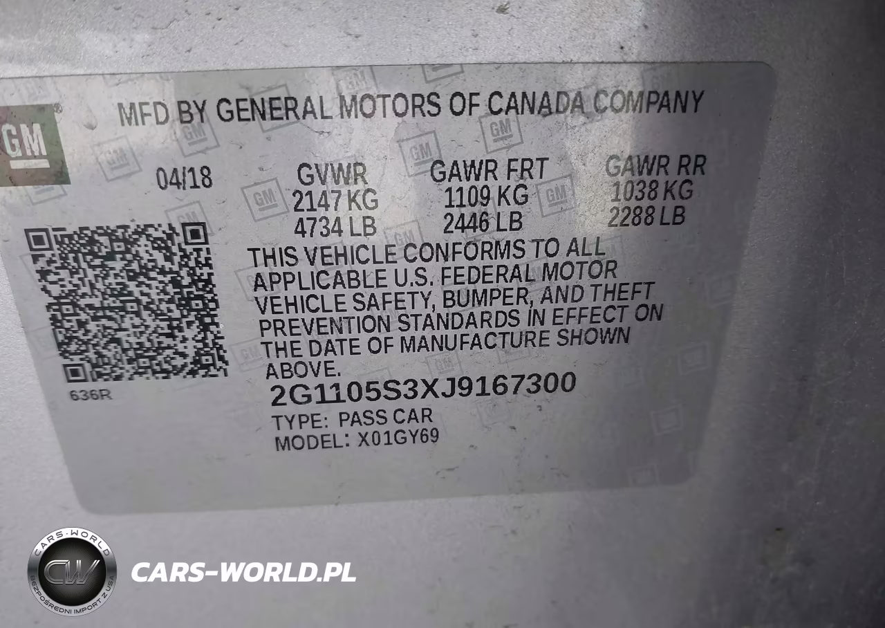 2018 Chevrolet Impala 1Lt VIN:2G1105S3XJ9167300 - 9