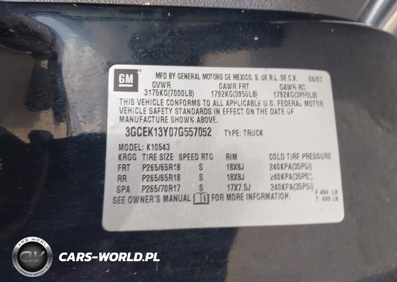 2007 Chevrolet Silverado 1500 Ltz VIN:3GCEK13Y07G557052 - 9
