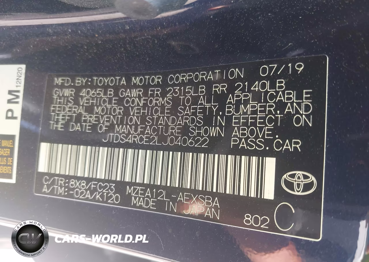 2020 Toyota Corolla Se VIN:JTDS4RCE2LJ040622 - 9
