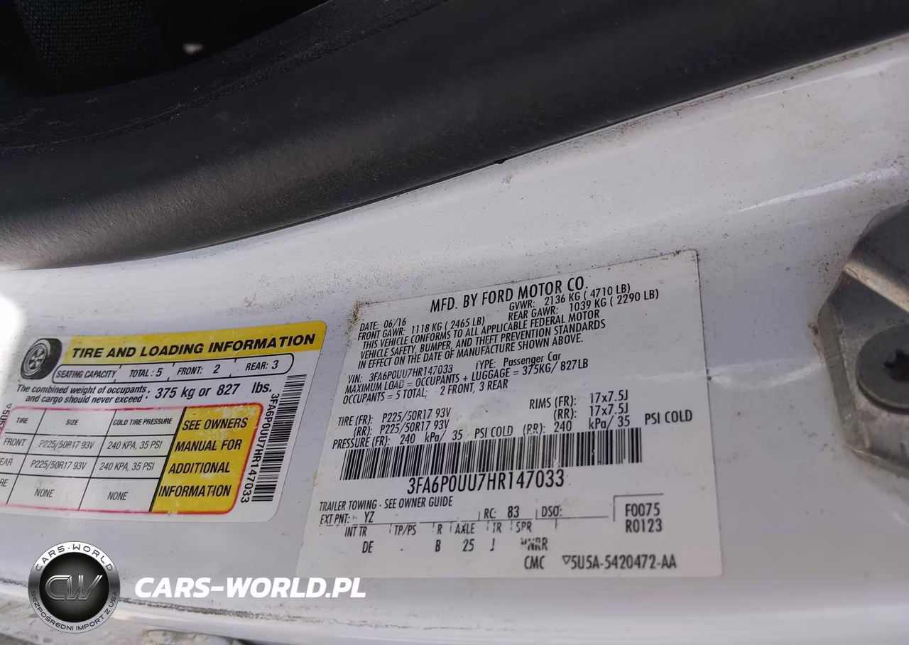 2017 Ford Fusion Hybrid S VIN:3FA6P0UU7HR147033 - 9