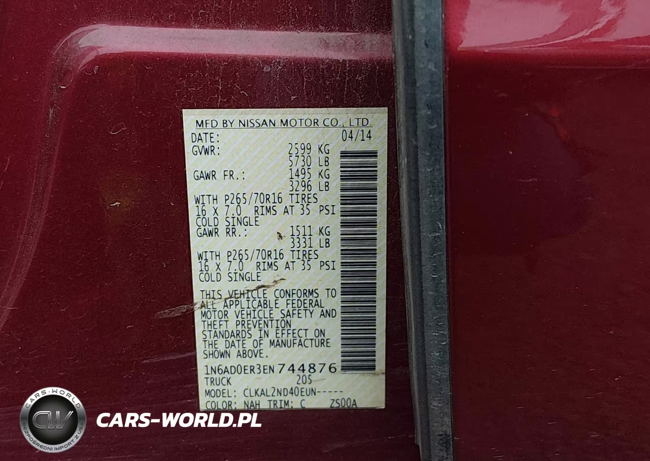 2014 Nissan Frontier Sv VIN:1N6AD0ER3EN744876 - 9