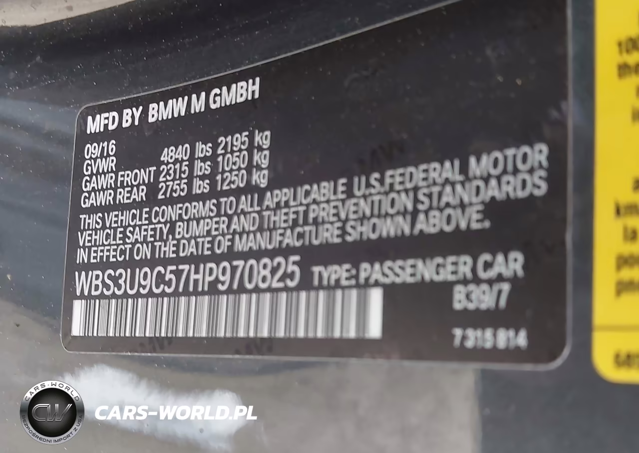 2017 BMW M4 VIN:WBS3U9C57HP970825 - 9