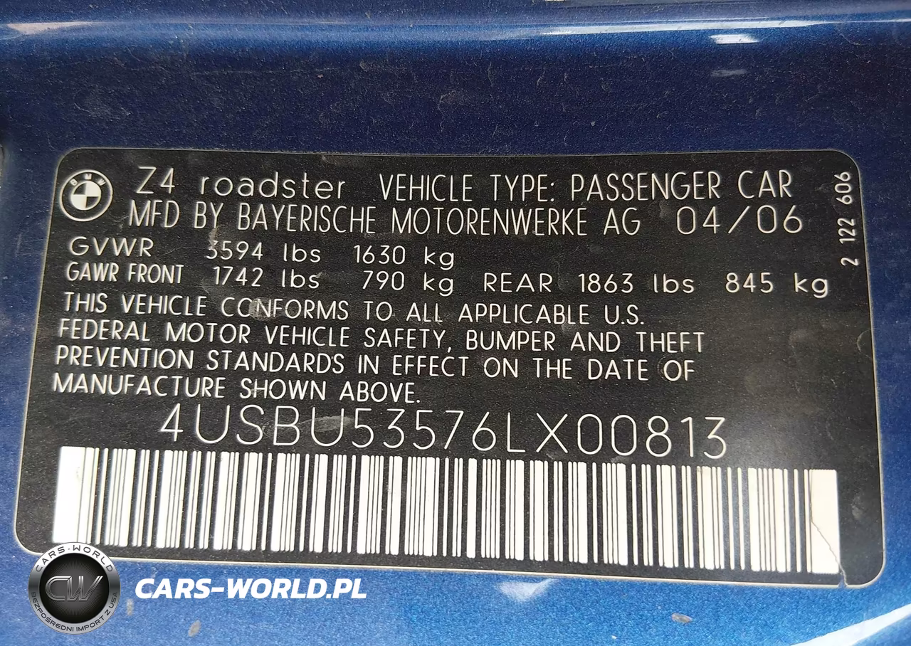 2006 BMW Z4 3.0Si VIN:4USBU53576LX00813 - 9