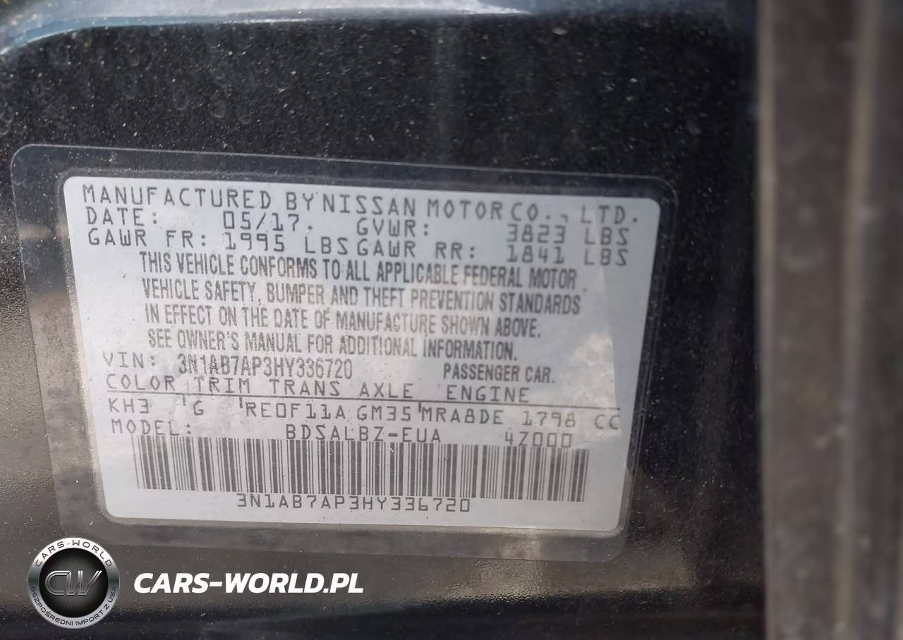 2017 Nissan Sentra S VIN:3N1AB7AP3HY336720 - 9