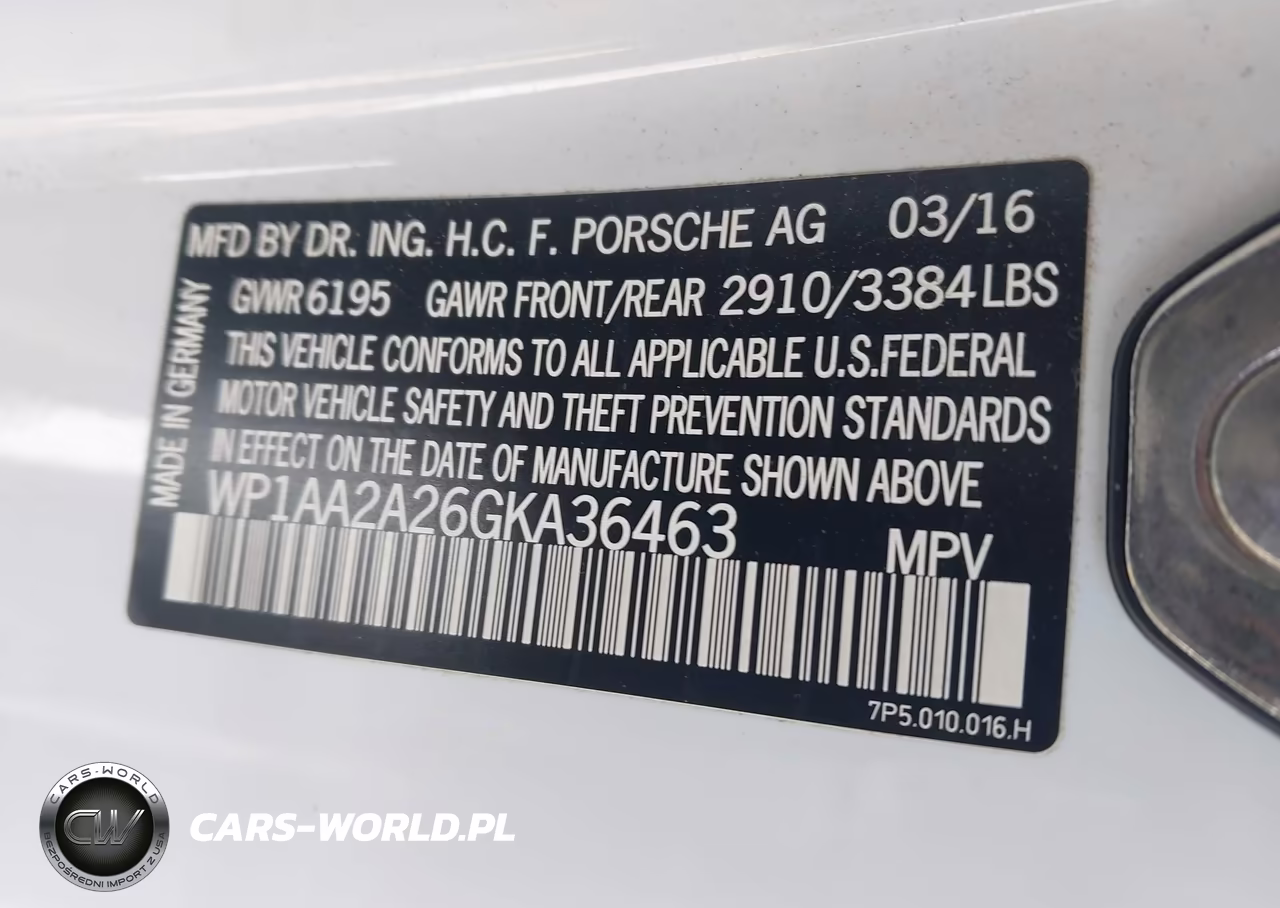 2016 Porsche Cayenne VIN:WP1AA2A26GKA36463 - 9