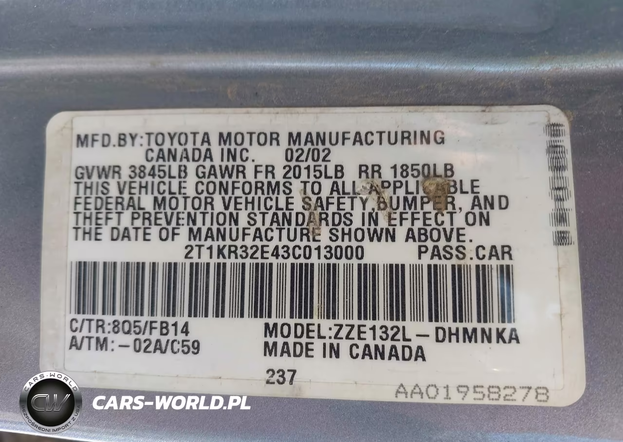 2003 Toyota Matrix Xr VIN:2T1KR32E43C013000 - 9