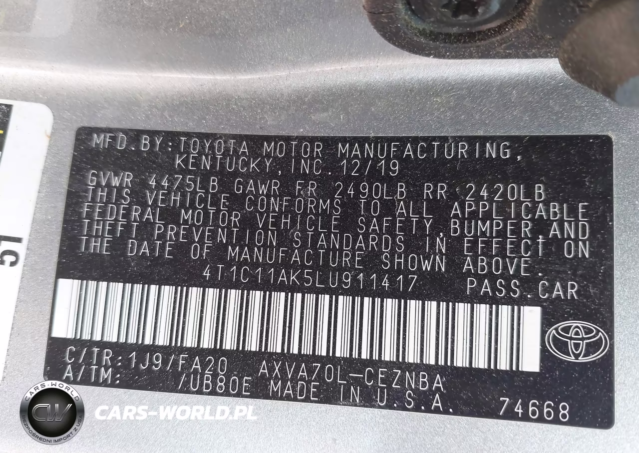 2020 Toyota Camry Le VIN:4T1C11AK5LU911417 - 9