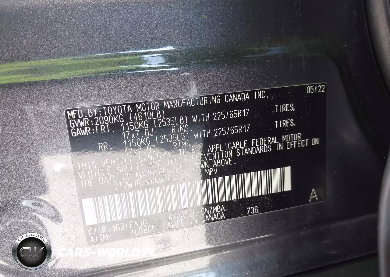 2022 Toyota Rav4 Xle VIN:2T3W1RFV8NW203123 - 9
