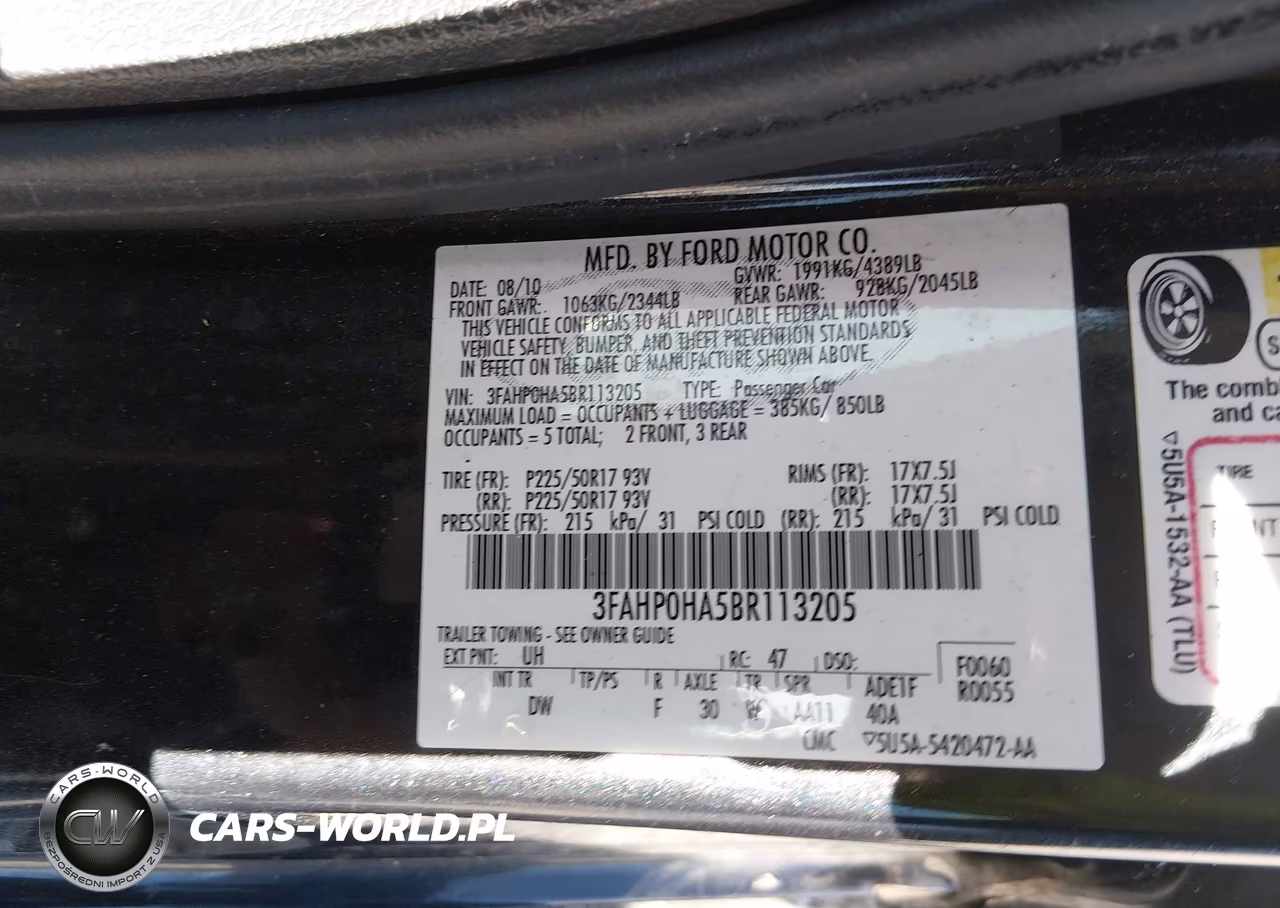 2011 Ford Fusion Se VIN:3FAHP0HA5BR113205 - 9
