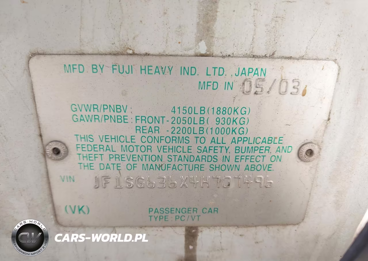 2004 Subaru Forester 2.5X VIN:JF1SG636X4H707496 - 9