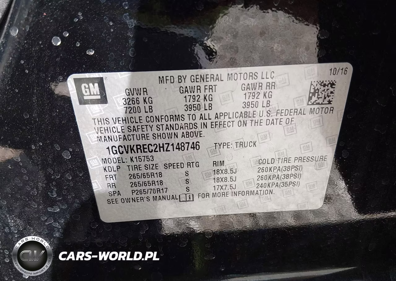 2017 Chevrolet Silverado 1500 2Lt VIN:1GCVKREC2HZ148746 - 9