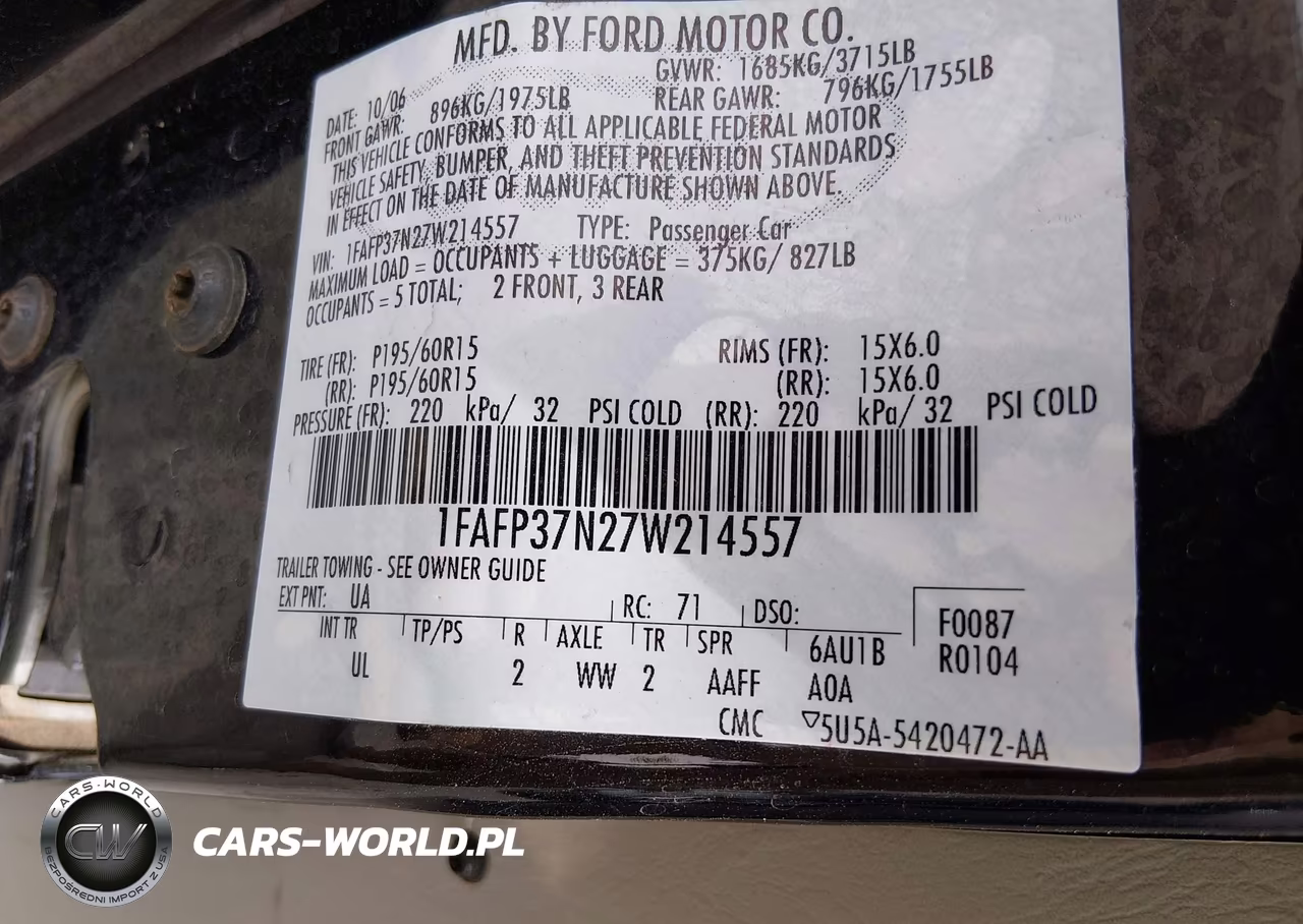 2007 Ford Focus S-Se-Ses VIN:1FAFP37N27W214557 - 9