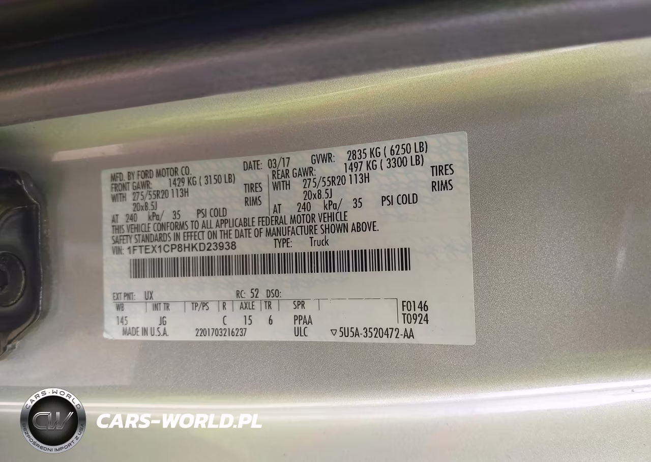 2017 Ford F-150 Xl VIN:1FTEX1CP8HKD23938 - 9
