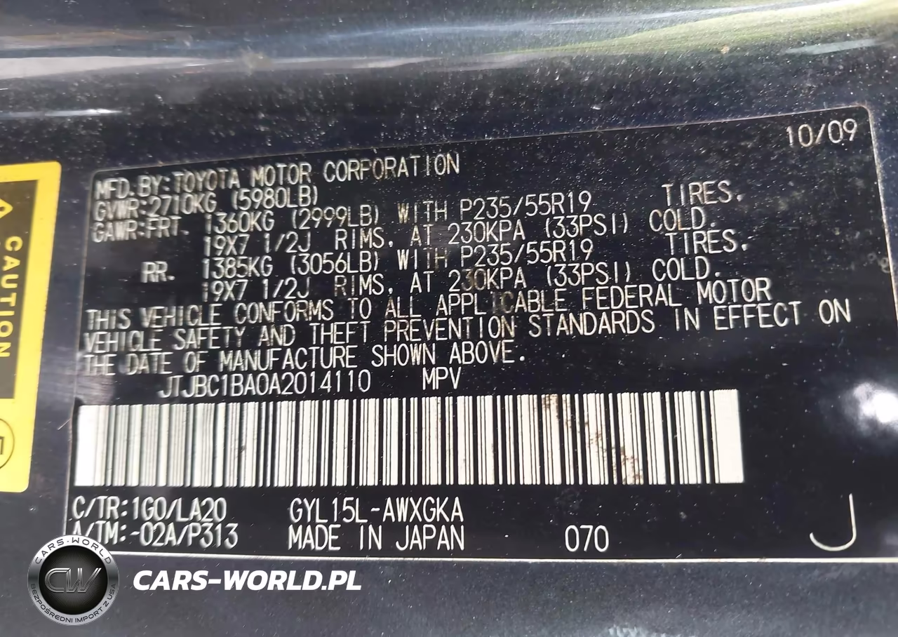 2010 Lexus Rx 450H VIN:JTJBC1BA0A2014110 - 9