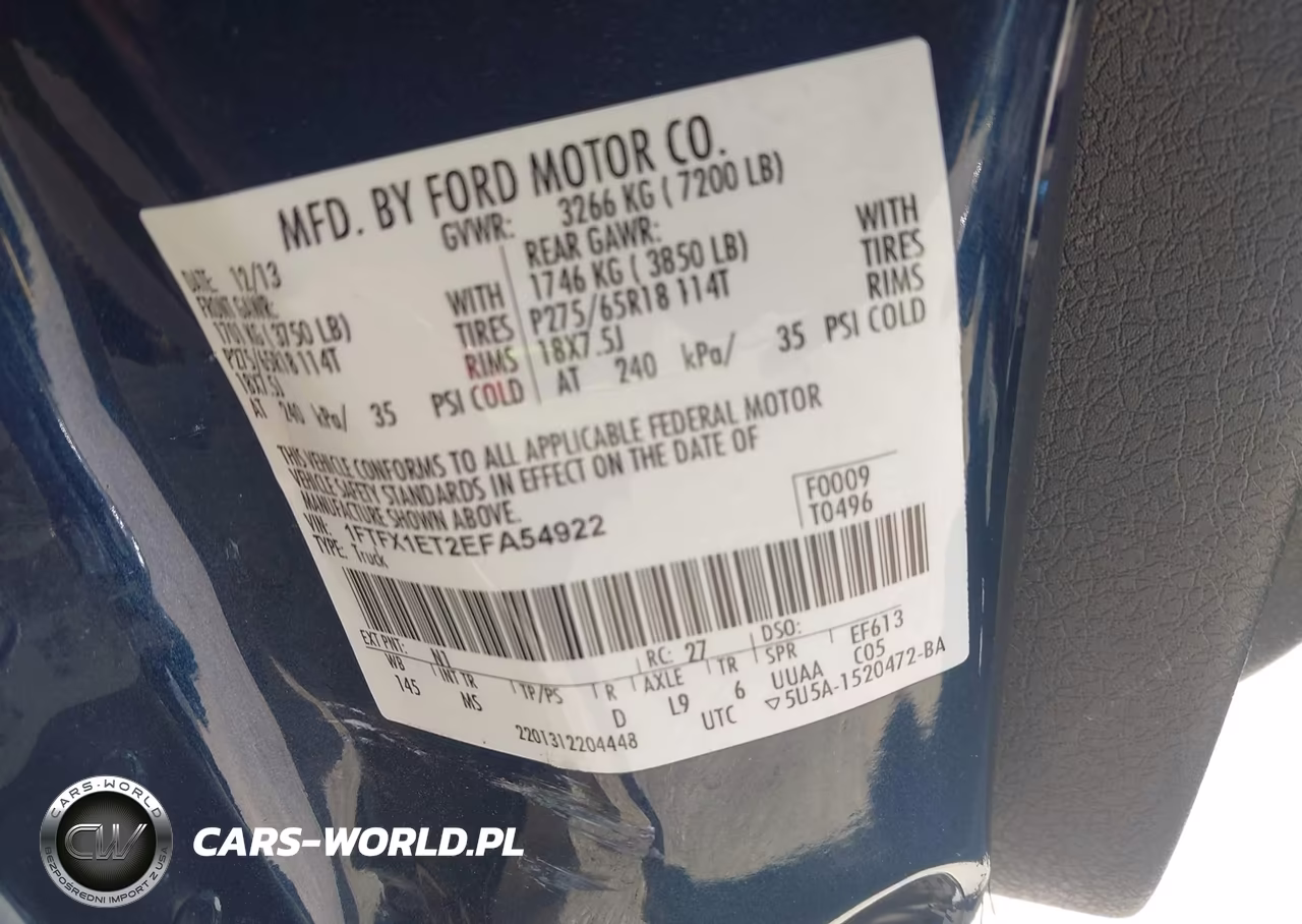 2014 Ford F-150 Xlt VIN:1FTFX1ET2EFA54922 - 9