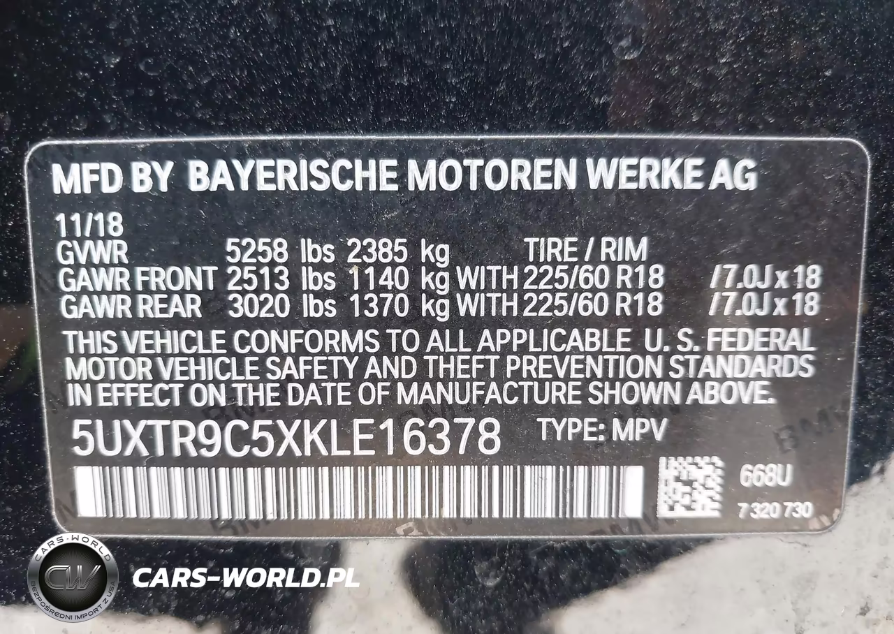 2019 BMW X3 xDrive30I VIN:5UXTR9C5XKLE16378 - 9