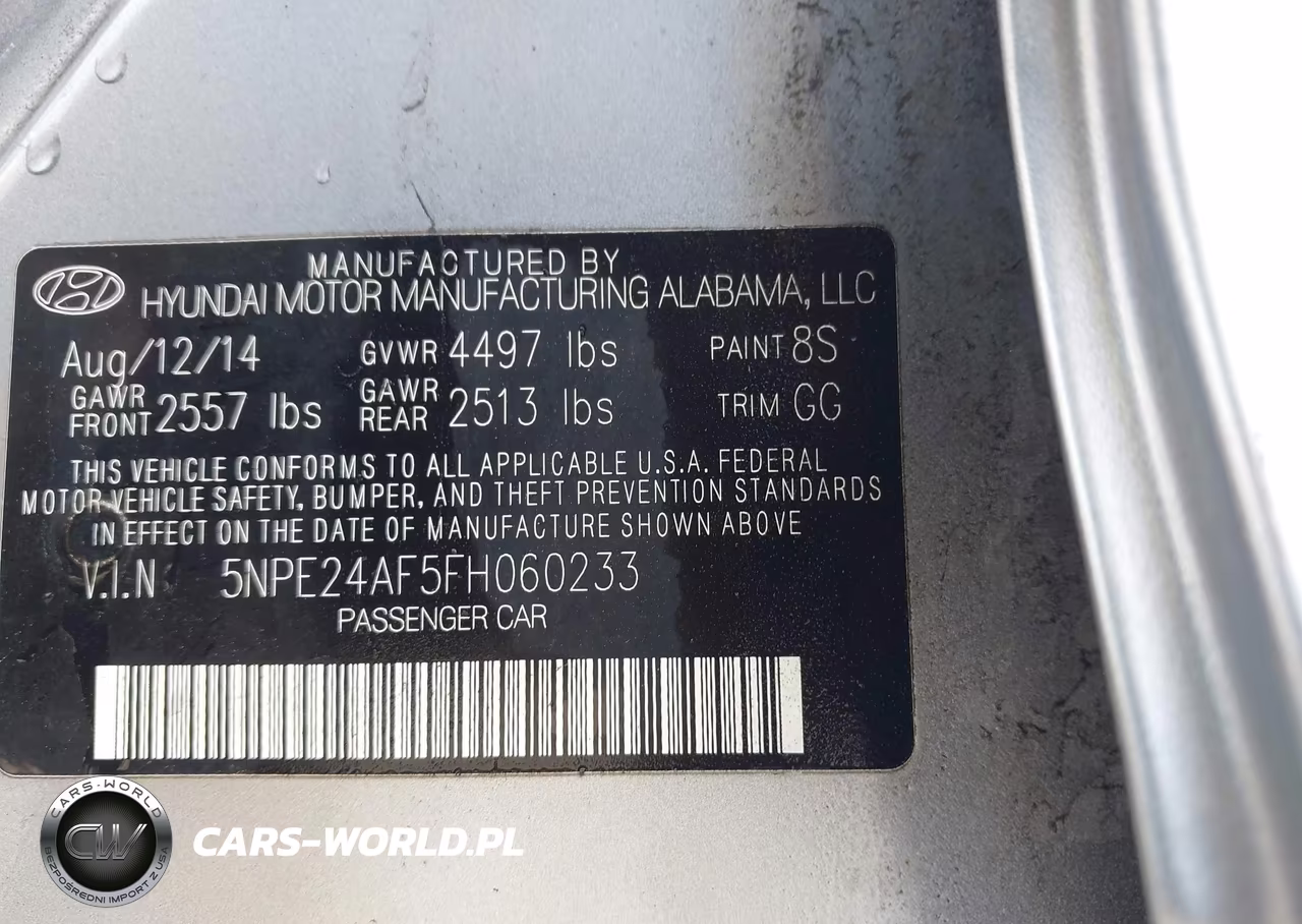 2015 Hyundai Sonata Se VIN:5NPE24AF5FH060233 - 9
