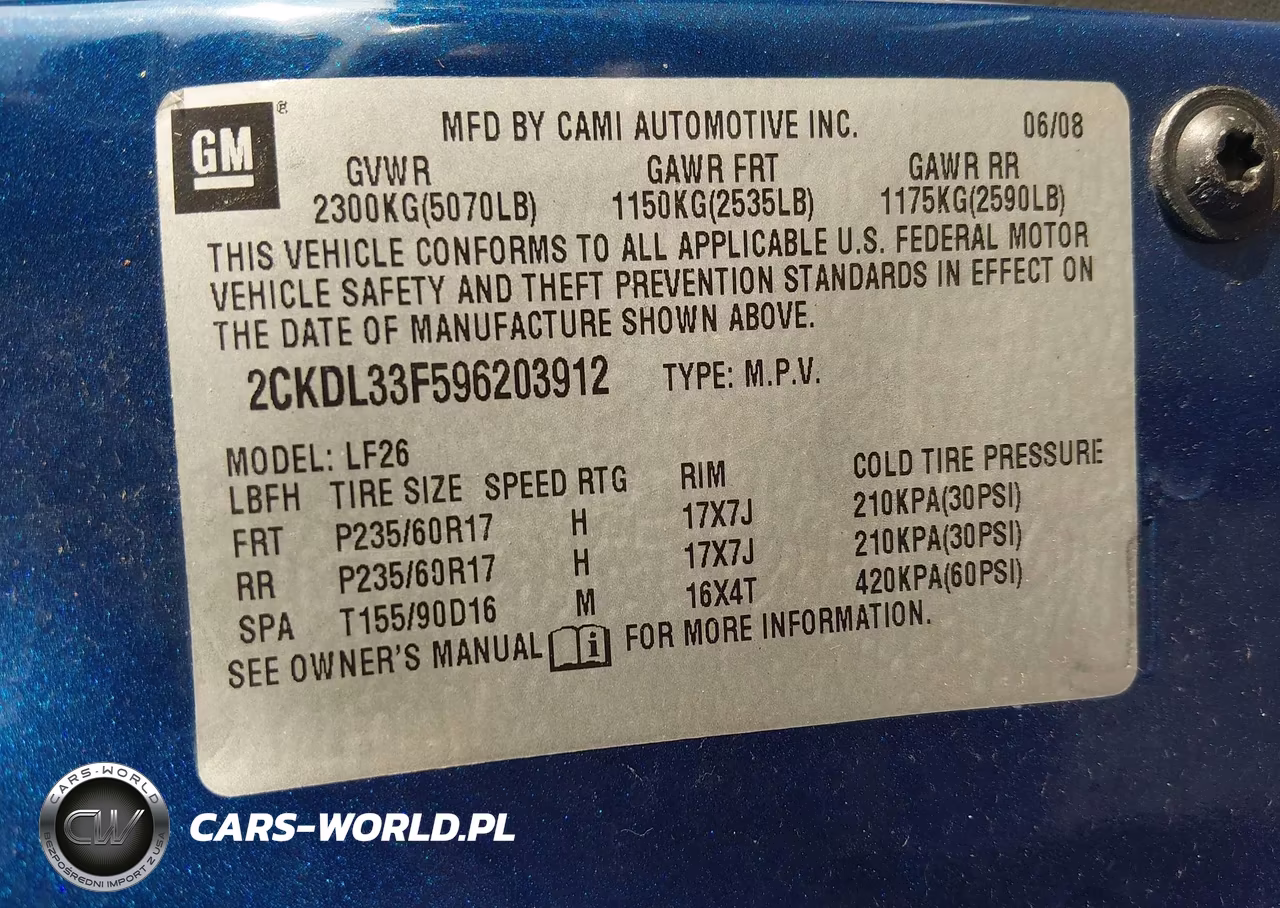 2009 Pontiac Torrent VIN:2CKDL33F596203912 - 9