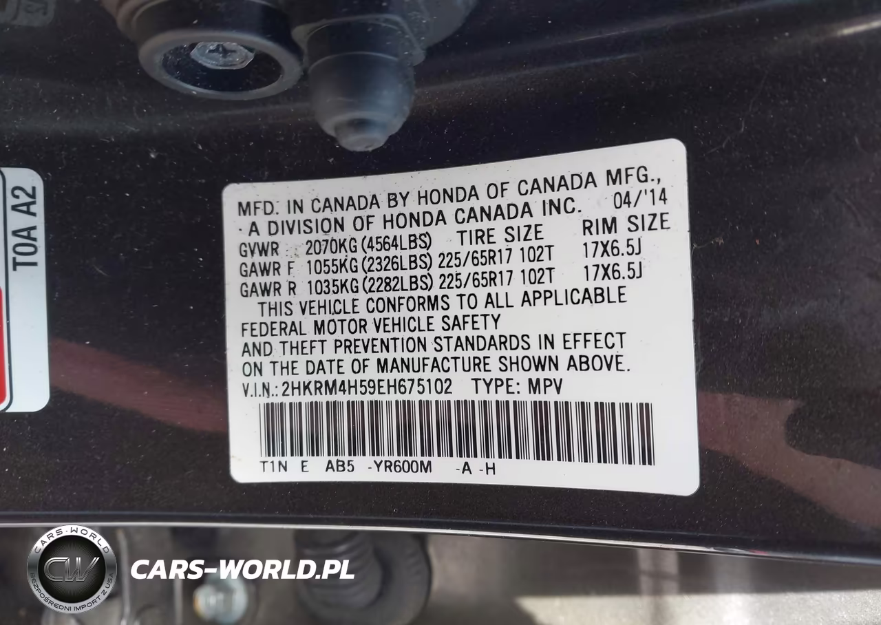 2014 Honda Cr-V Ex VIN:2HKRM4H59EH675102 - 9