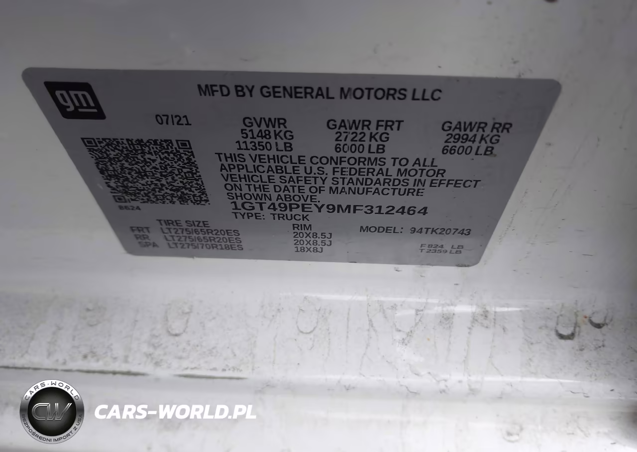2021 GMC Sierra 2500Hd 4Wd Standard Bed At4 VIN:1GT49PEY9MF312464 - 8