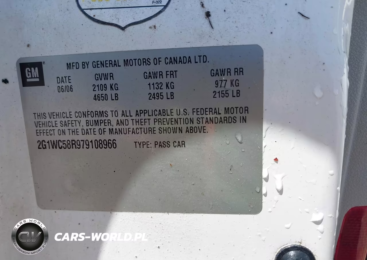 2007 Chevrolet Impala Lt VIN:2G1WC58R979108966 - 9