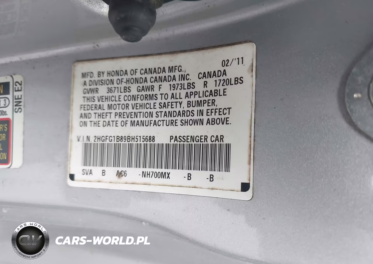 2011 Honda Civic Ex VIN:2HGFG1B89BH515688 - 9