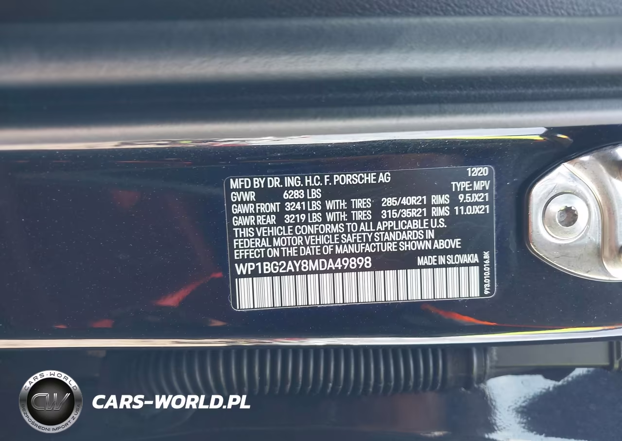 2021 Porsche Cayenne VIN:WP1BG2AY8MDA49898 - 9