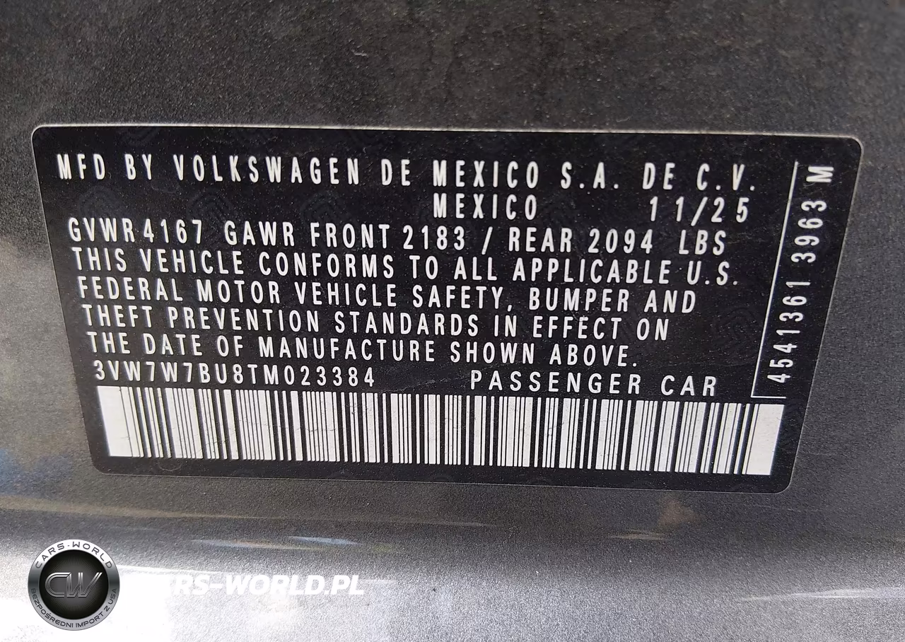 2026 Volkswagen Jetta Se VIN:3VW7W7BU8TM023384 - 9