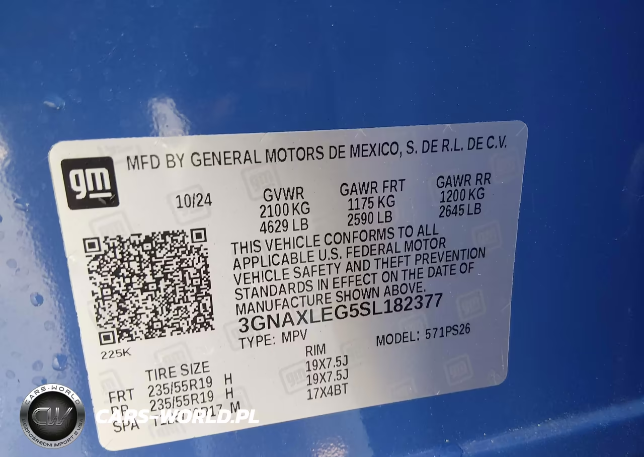 2025 Chevrolet Equinox Fwd Rs VIN:3GNAXLEG5SL182377 - 9