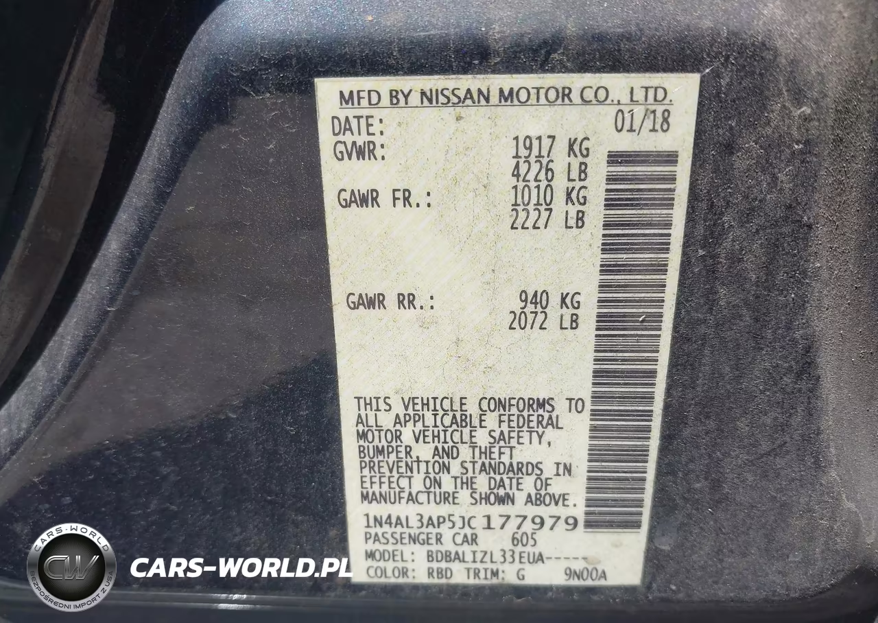 2018 Nissan Altima 2.5 Sv VIN:1N4AL3AP5JC177979 - 9
