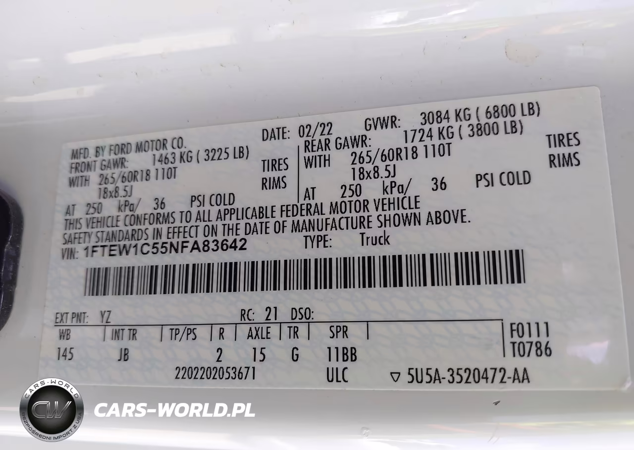 2022 Ford F-150 Xl VIN:1FTEW1C55NFA83642 - 9