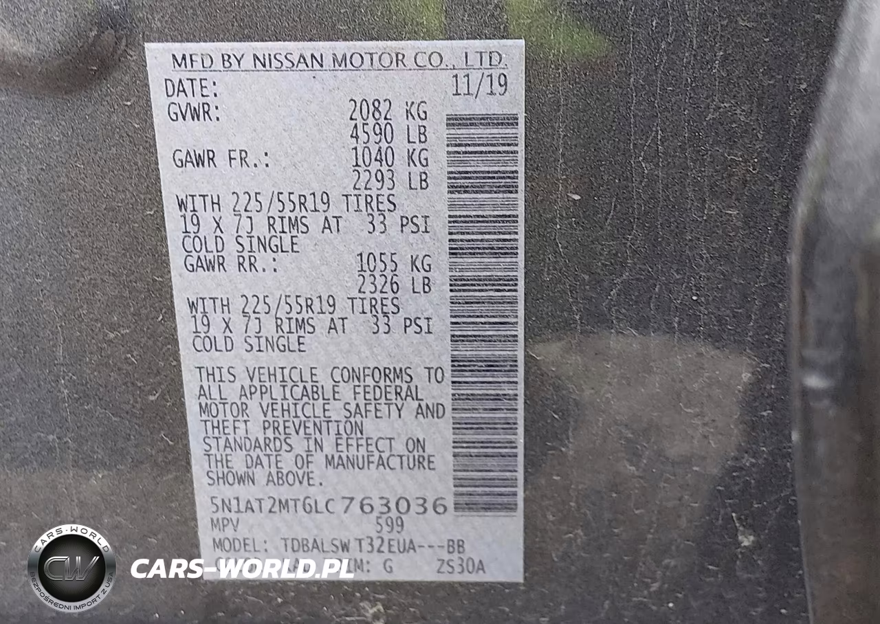 2020 Nissan Rogue Sl Fwd VIN:5N1AT2MT6LC763036 - 9