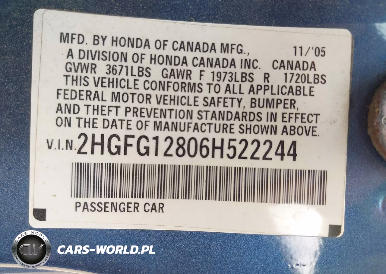 2006 Honda Civic Ex VIN:2HGFG12806H522244 - 9