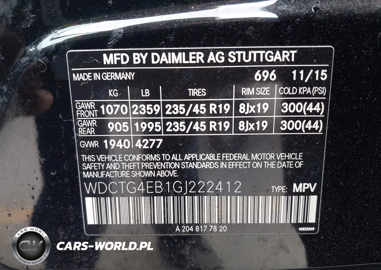 2016 Mercedes-Benz Gla 250 VIN:WDCTG4EB1GJ222412 - 9