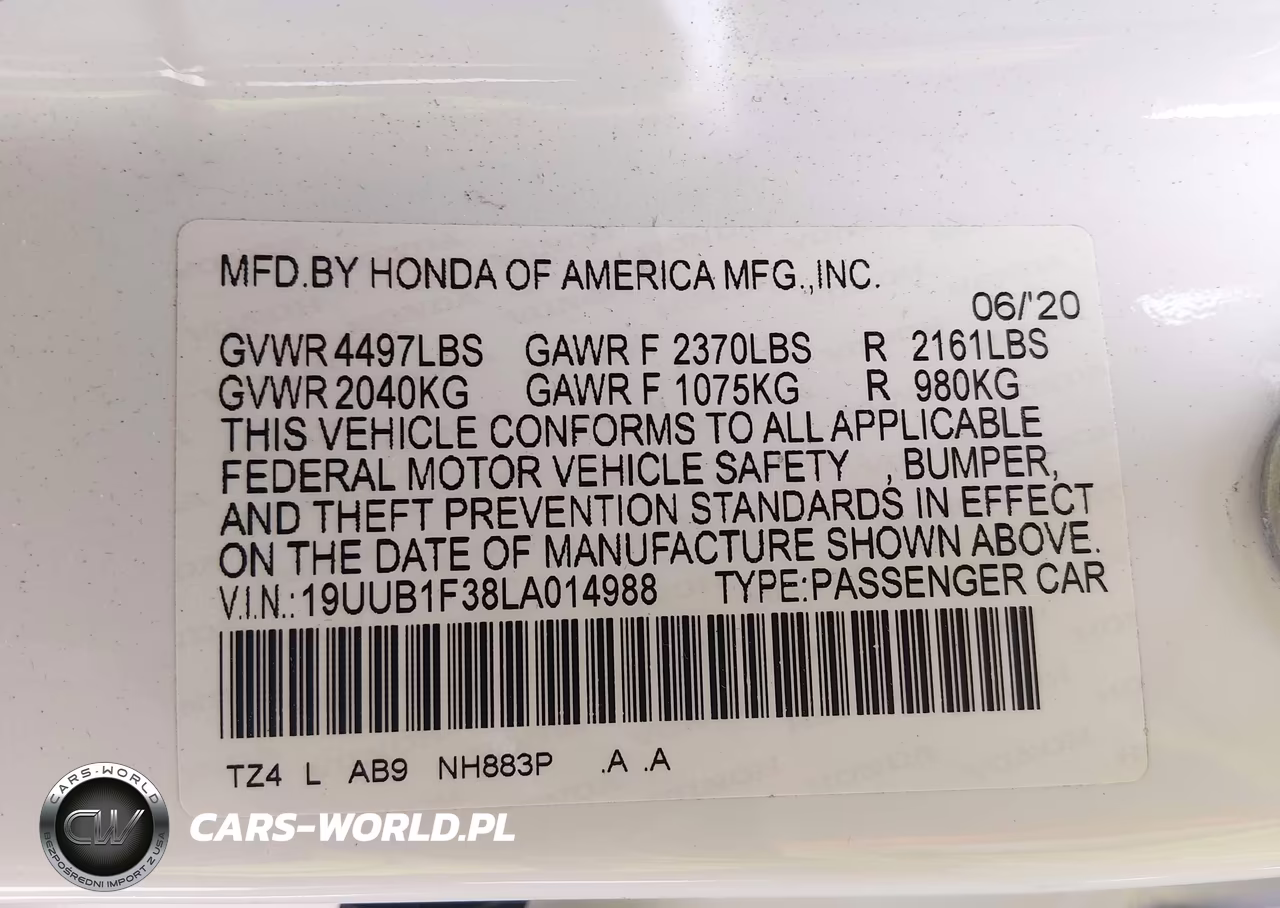 2020 Acura Tlx Standard VIN:19UUB1F38LA014988 - 9