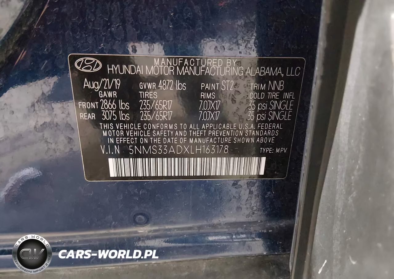 2020 Hyundai Santa Fe Sel VIN:5NMS33ADXLH163178 - 9