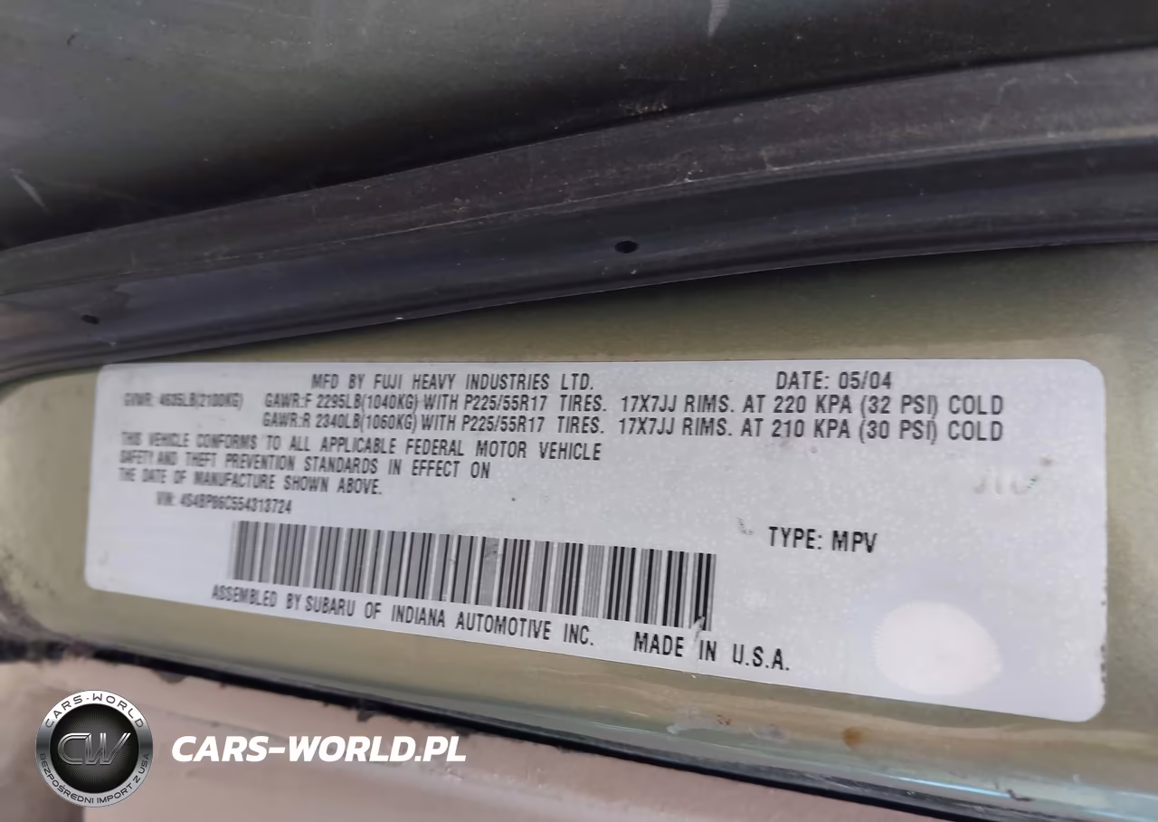 2005 Subaru Outback 3.0R L.l. Bean Edition VIN:4S4BP86C554313724 - 9